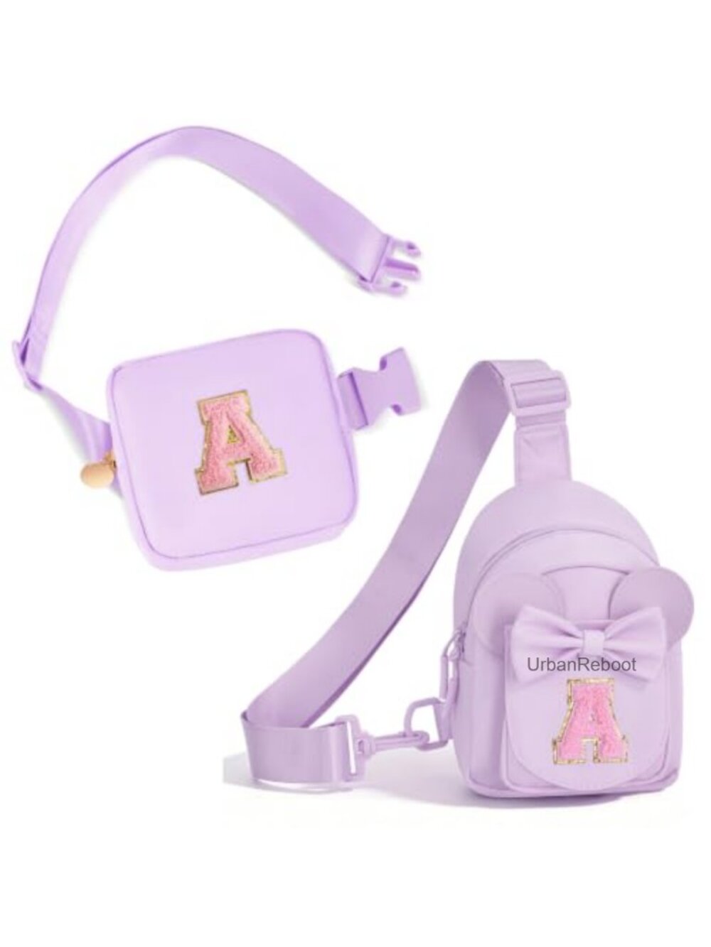 Personalized Initial Crossbody Bag & Mini Belt Bag Set for Girls Kids Toddler